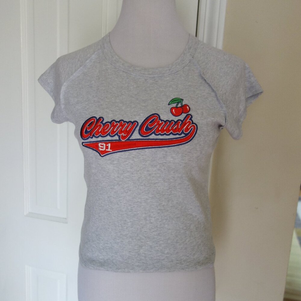 NWT FOREVER 21 Cherry Crush Gray Short Sleeve T-Shirt – Wmns L